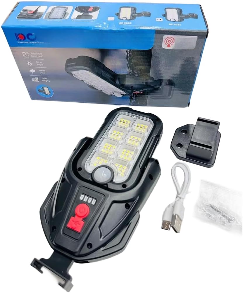 Lampadaire Solaire Extérieur Intelligent avec Détecteur de Mouvement Étanche IP65 DC-938C - مصباح بالطاقة الشمسية مع مستشعر حركة وقابلية للتعديل - صورة 3