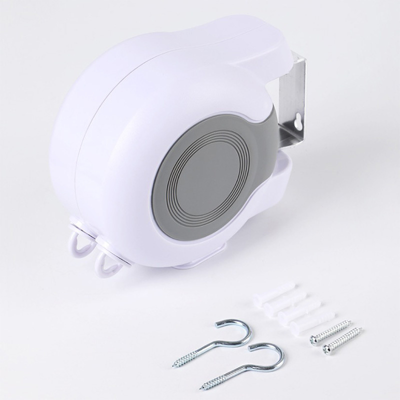 Double Corde à Linge Rétractable Automatique 30m Fixation Murale 2 Lignes Indépendantes - حبل غسيل أوتوماتيكي مزدوج قابل للسحب بطول 30 متراً (15×2) - Maison - صورة 3