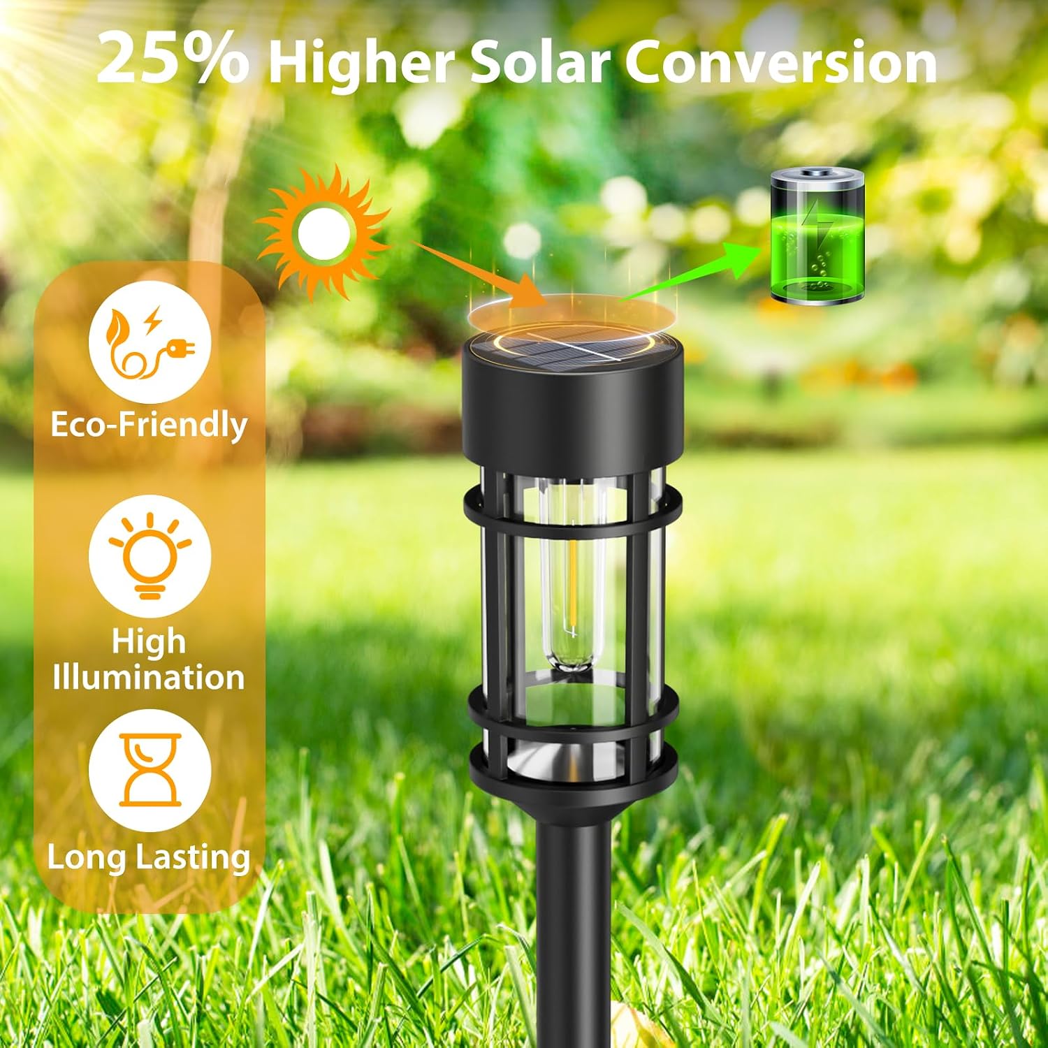 Éclairage Solaire de Jardin Extérieur avec Support Murale HW-1288B - مصابيح حدائق شمسية فاخرة إضاءة دافئة - Maison - صورة 4