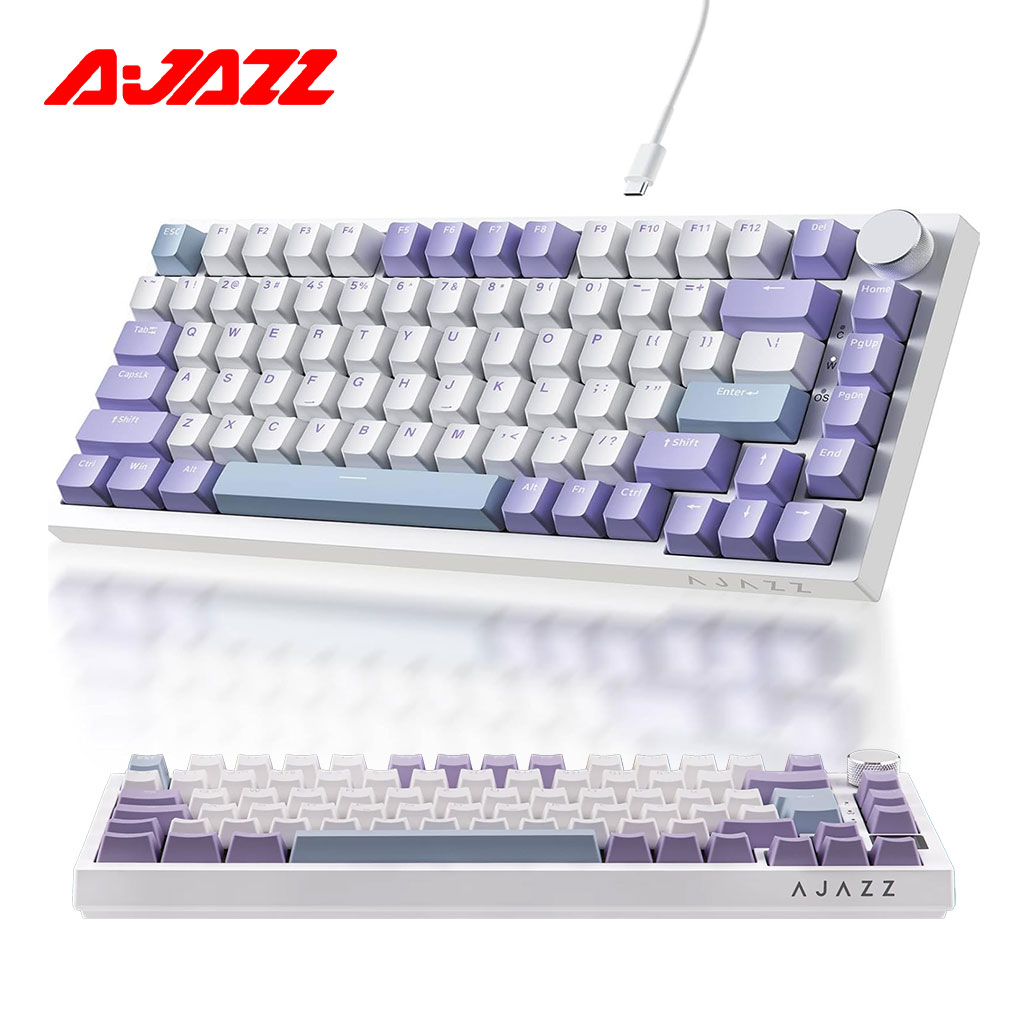 Clavier Mécanique Ajazz AK820 Purple avec Bouton de Volume et Structure Gasket - لوحة مفاتيح ميكانيكية - صورة 1