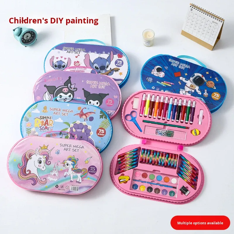 Kit d'Art Super Mega 75 Pièces pour Enfants avec Mallette de Rangement - علبة أدوات الرسم والتلوين الفاخرة للأطفال 75 قطعة مع حقيبة - Divers - صورة 3