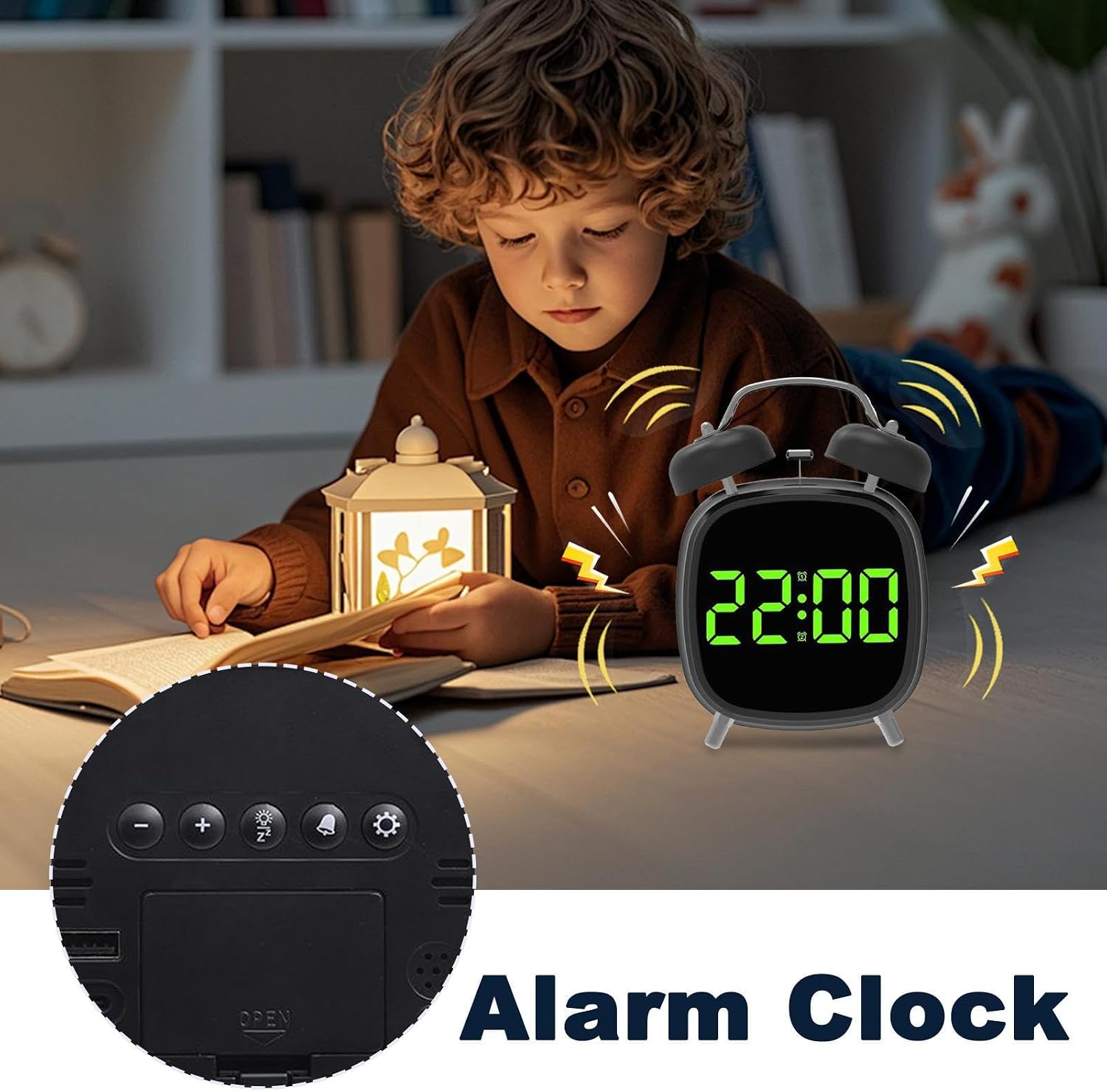 Réveil Numérique Intelligent LED Minuterie Luminescence Réglable et Port USB GHB032 - منبه رقمي ذكي مع مؤقت وإضاءة وتحكم بالصوت - Maison - صورة 4