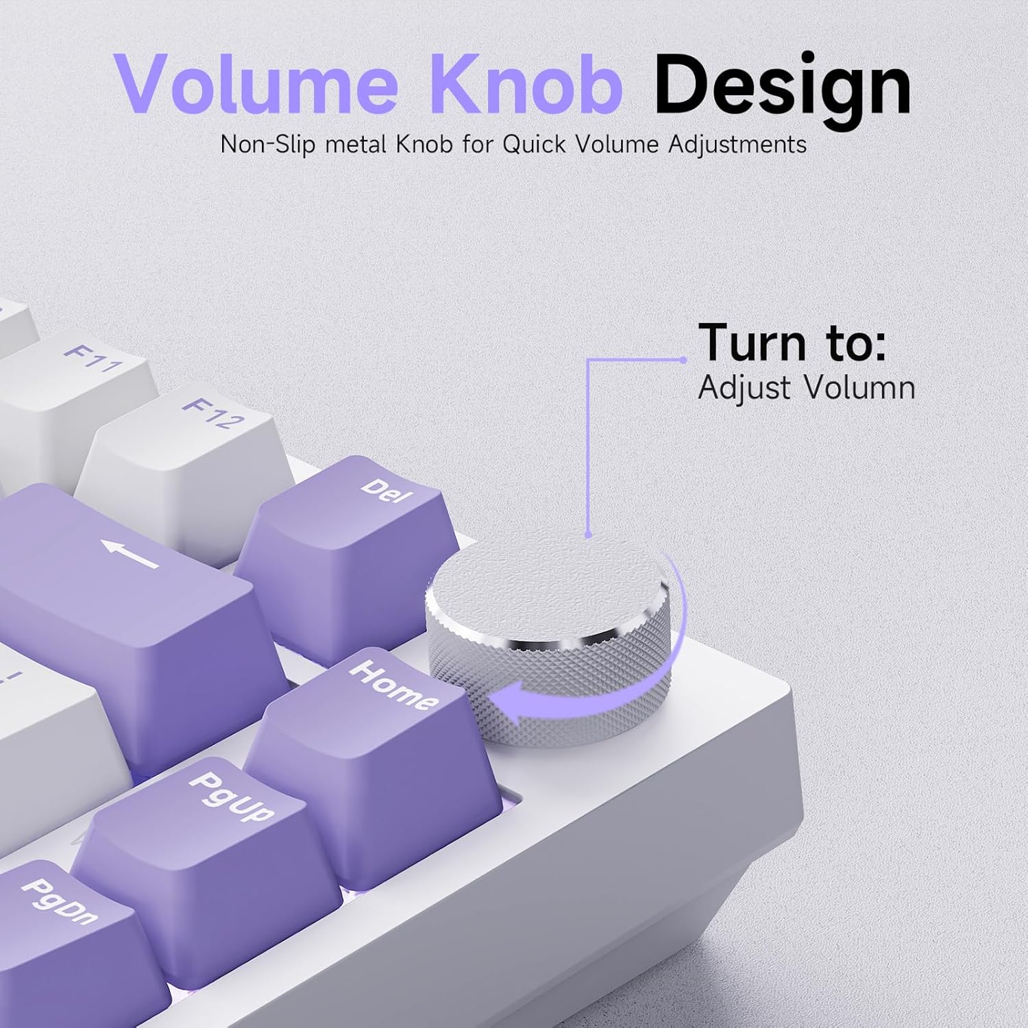 Clavier Mécanique Ajazz AK820 Purple avec Bouton de Volume et Structure Gasket - لوحة مفاتيح ميكانيكية - صورة 11
