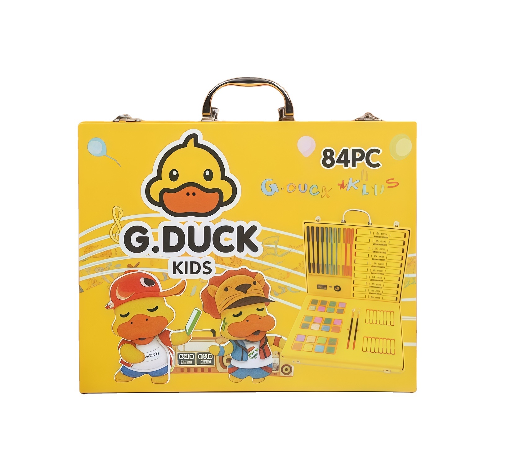 Coffret d'Art Peinture et Coloriage pour Enfants Mallette Canard Jaune - علبة أدوات الرسم والتلوين للأطفال مع حقيبة - Divers - صورة 3