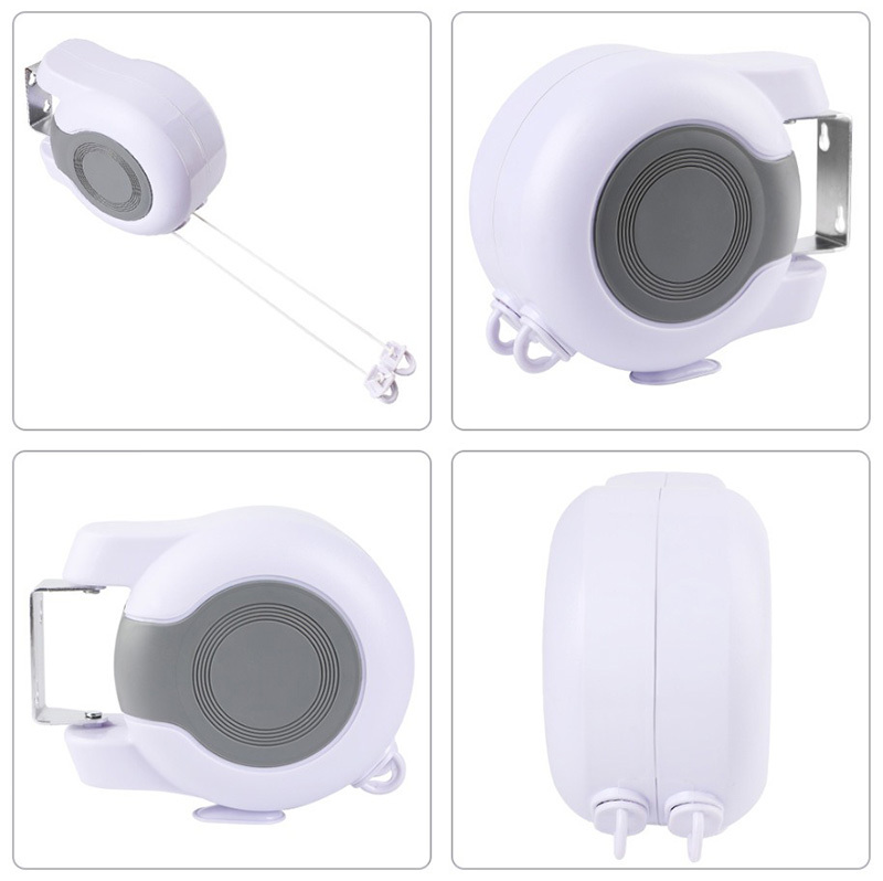 Double Corde à Linge Rétractable Automatique 30m Fixation Murale 2 Lignes Indépendantes - حبل غسيل أوتوماتيكي مزدوج قابل للسحب بطول 30 متراً (15×2) - Maison - صورة 5