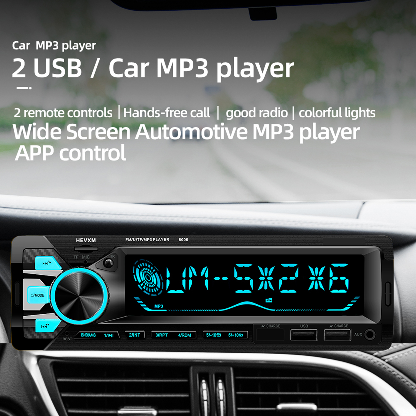 Autoradio Bluetooth 1DIN 7 Couleurs LED et Charge Rapide 2.1A Pioneer 9900 - راديو سيارة بلوتوث - Accessoires Auto/Moto - صورة 5