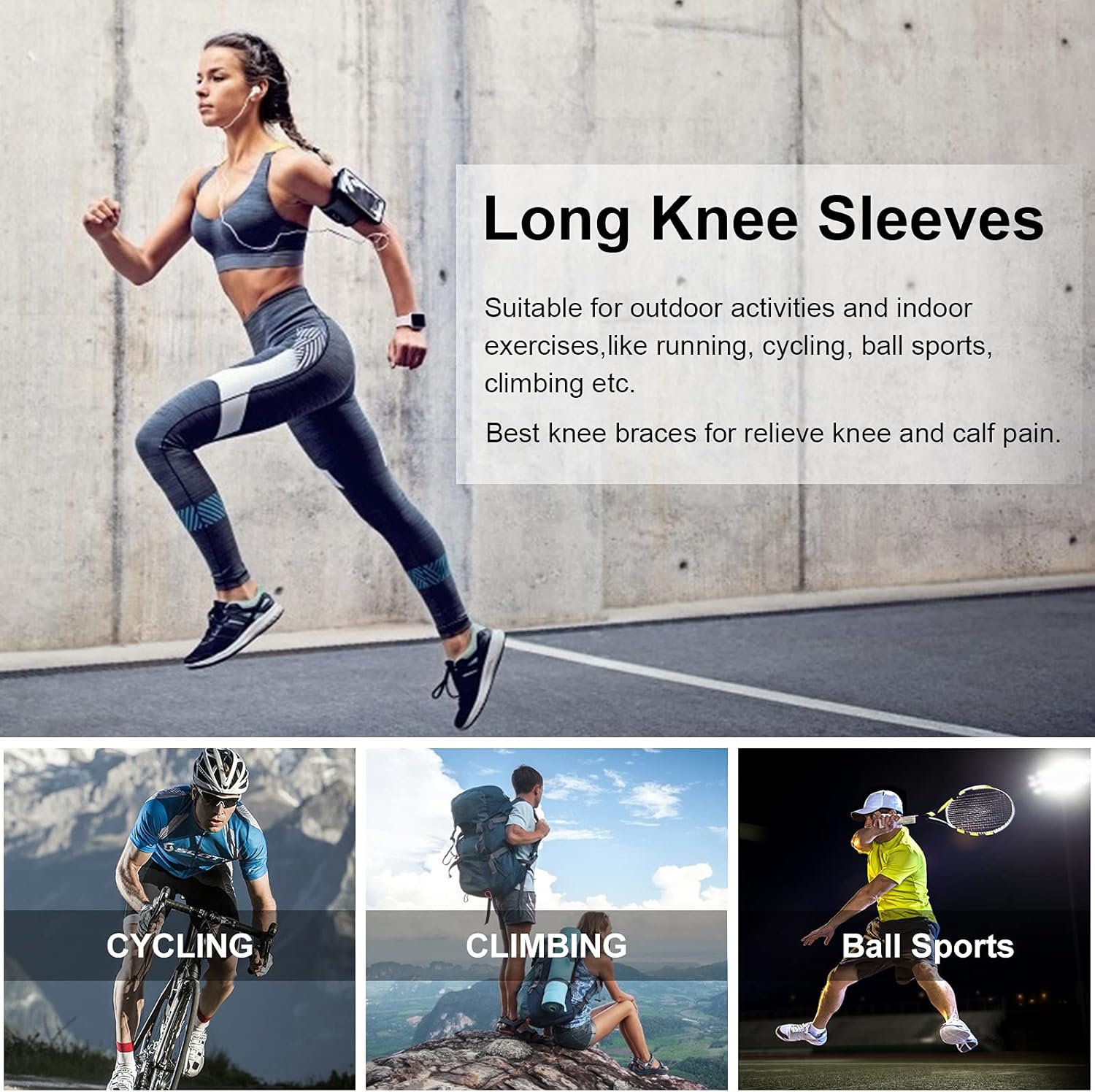 Jambière de Compression Longue avec Sangle Réglable et Tricotage 3D 2Pcs - مشد الساق الكامل والمفصل مع حزام تثبيت 2 قطع - Sport - صورة 3