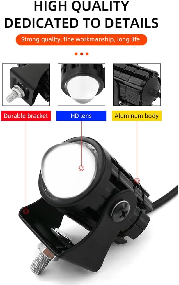 Projecteur LED Ultra Puissant Pour Moto et Véhicule Étanche IP67 DC 12V-80V, 3 Modes d'Éclairage - كشاف إضاءة ليد عالي القوة للمركبات والدراجات النارية - Accessoires Auto/Moto - صورة 3