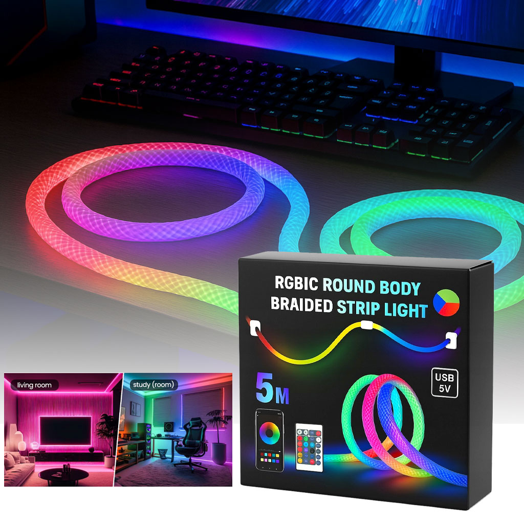 شريط إضاءة ملونة 360° | Bande LED Tube App Control | 5m USB 5V