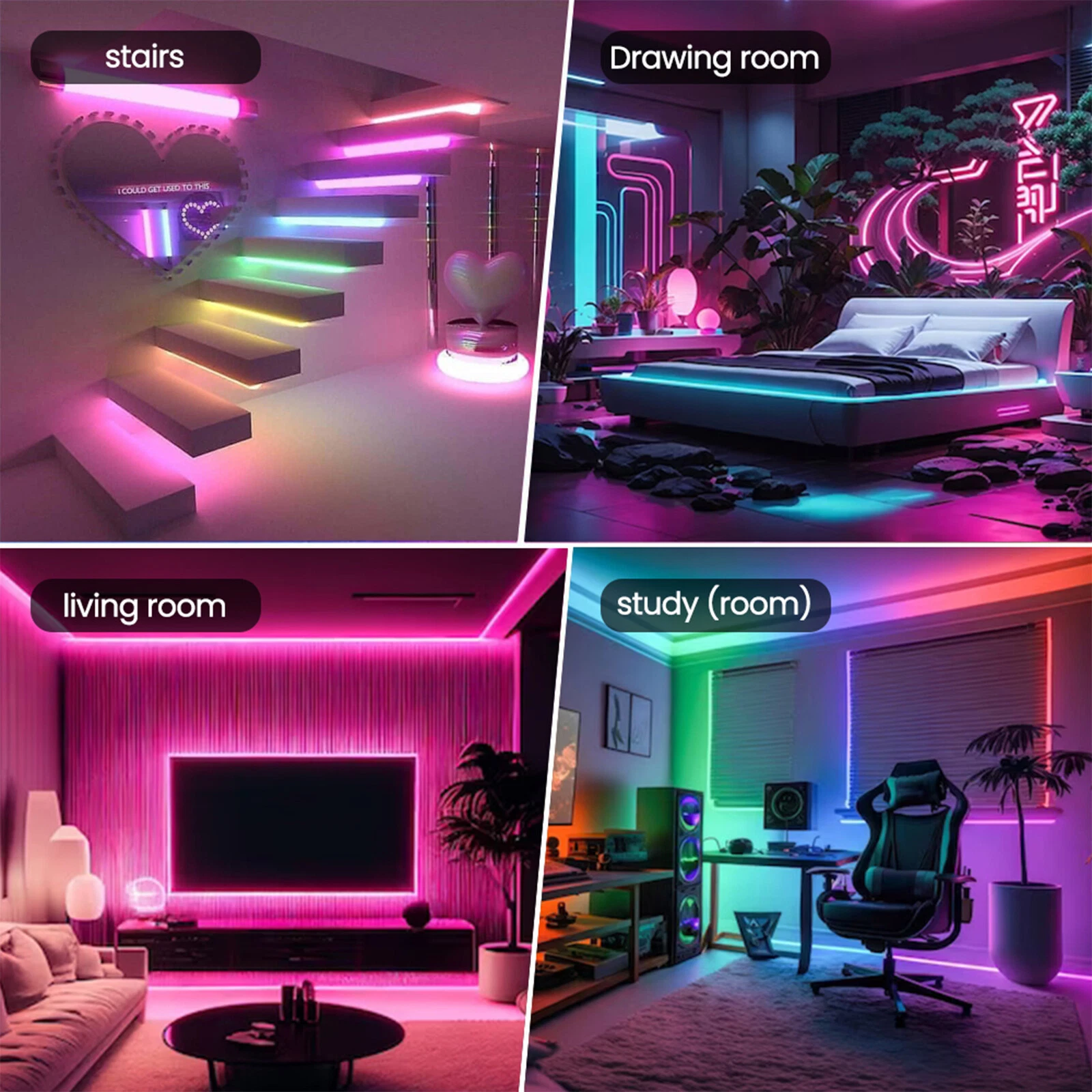 شريط إضاءة ملونة 360° | Bande LED Tube App Control | 5m USB 5V - Décoration - صورة 3